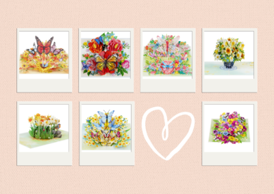 Complex multi-layer pop up cards with detailed 3D scenes for premium retail and gift shops