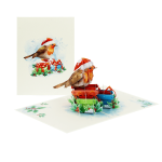 Christmas Robin and Giftbox Pop Up Card - Image 2